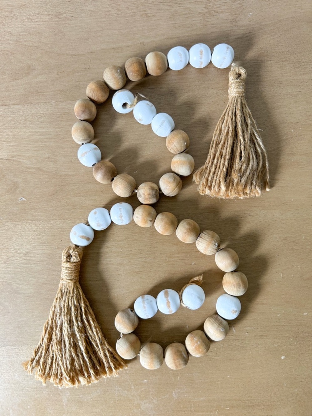 Wood Bead Garlands ~ Set of 2
